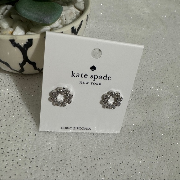 KATE SPADE Silver Flower Earrings - Picture 3 of 4